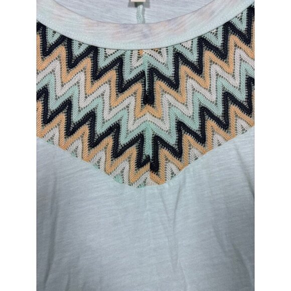 Umgee Women's Boho Zigzag Chevron Crochet Top Sz M T-Shirt Casual - Picture 3 of 5